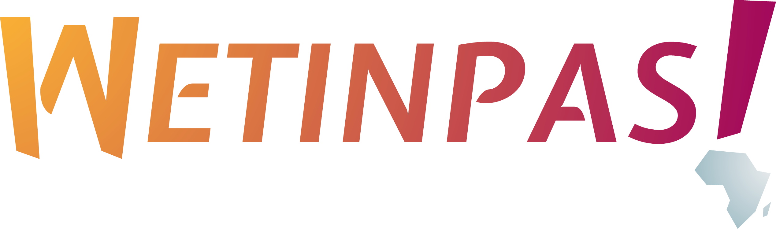 Logo de wetinpas con colores degradados de naranja a púrpura