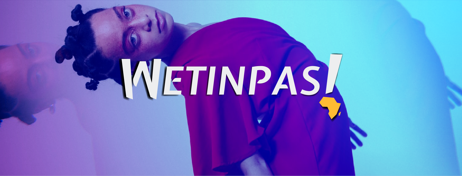 Banner de Wetinpas! en tonos azules