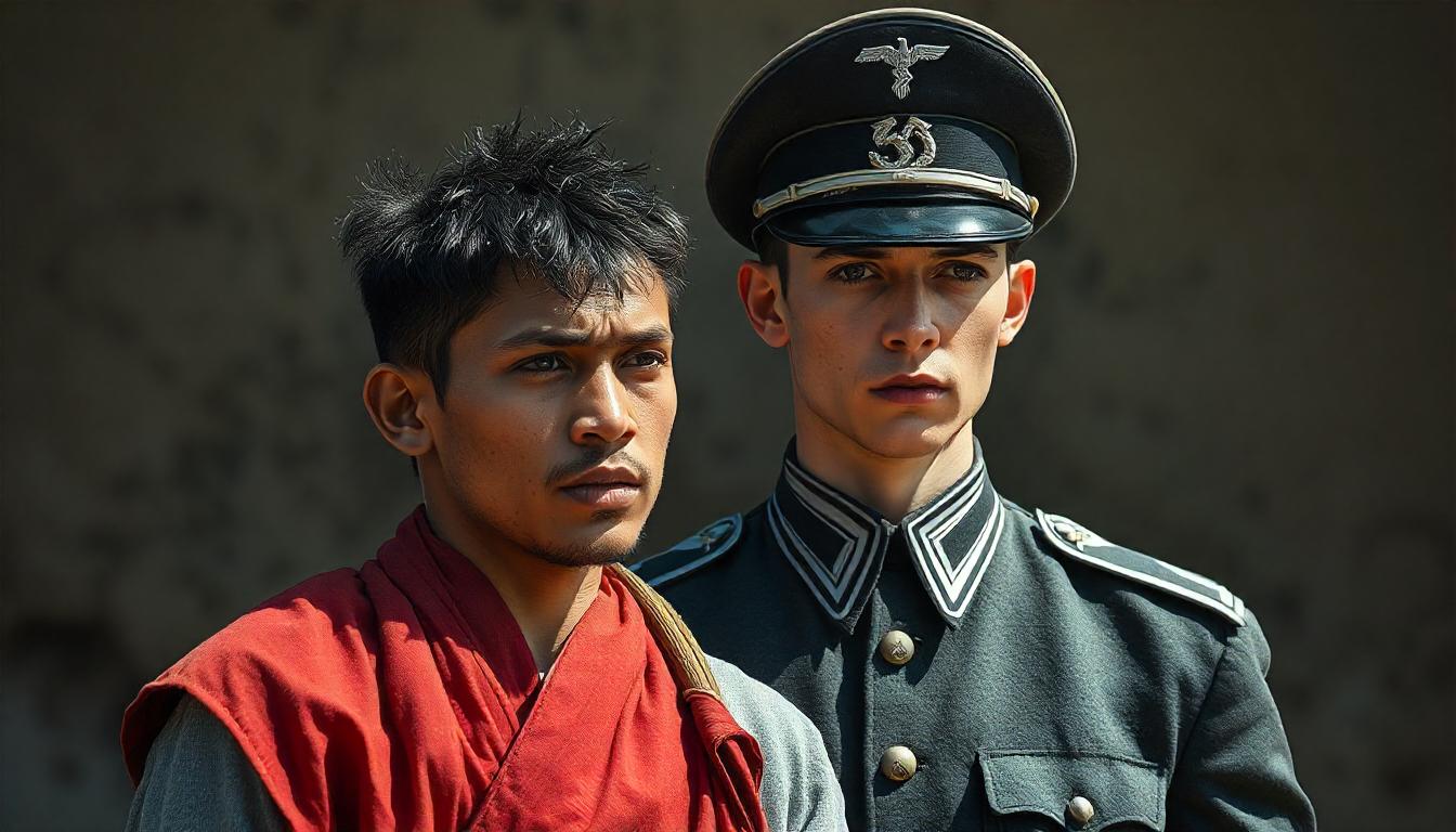 Joven Hindú junto a joven Nazi